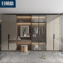 Minimalist light Extravagant Light Wardrobe Custom Home Bedroom Glass Closet Master Bedroom With Dressings Terrace Flat Door Cloakroom