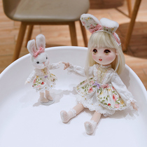  Mi Meng handmade original fabric rabbit doll Lily and Nini doll material bag adult embroidery homemade gift