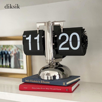 diksik Retro Flip Clock Retro Flip Clock home ins with the same table clock decorative ornaments