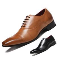 Business Pu Leather Lace-up Footwear Formal Shoes for Men