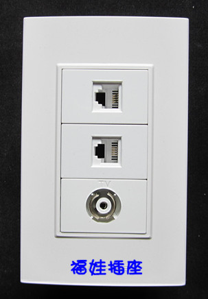 120 Assembly Panel Switch Socket/VGA Audio-Video Double Control Switch Fluorescence/Telephone Computer Television Network