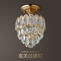 Crystal ceiling lamp European American entrance aisle Corridor stairs Cloakroom Foyer Household light luxury small chandelier