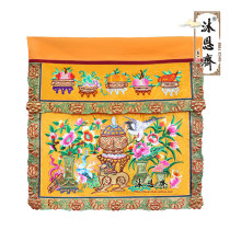 Tide embroidery hand embroidery double 1-meter table skirt Bed skirt table circumference Buddhist Buddha Hall Ancestral Temple decorative crafts embroidery products