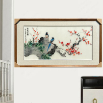 Danqing hand embroidery Su embroidery boutique 4 silk magpie plum blossom living room entrance aisle Dining room study decoration hanging painting
