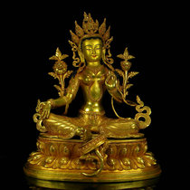 Sakyamuni craftsman boutique Buddha statue Nepal handmade gilt 21 rescue Buddha mother Green mother 49cm