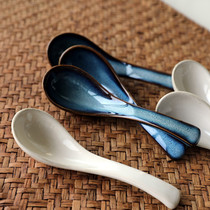 Longting home simple kiln glaze small spoon creative ceramic household spoon spoon soup spoon small rice spoon
