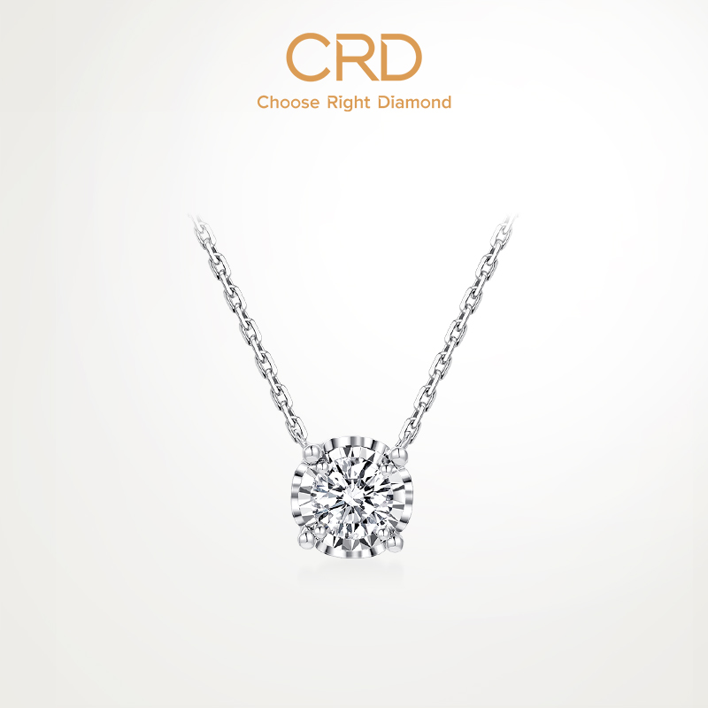 CRD ホワイト 18K ゴールド シングル ダイヤモンド ネックレス 20 ポイント ブルヘッド ダイヤモンド ペンダント リアル ダイヤモンド バブル ネックレス 中国のバレンタインデーのギフト