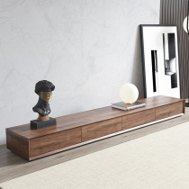 Italian Style Nordic Hupeach Wood Modern Minimalist TV Cabinet Tea Table Combination Suit Small Family-style Living room Closet Wall Cabinet