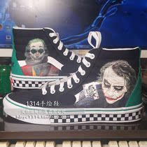 1314 hand-painted shoes canvas shoes JOKER clown real realistic painted custom DIY graffiti personality gift