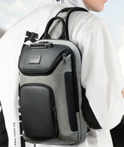 Hong Kong Tax Free Tide Card Chest Bag Men Bag Casual Single Shoulder Bag Han Version Slanted Satchel Multifunction Travel Backpack