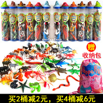 Animal model set barrel simulation underwater ocean insect dinosaur farm crawling toy full set of 6 barrels free shipping