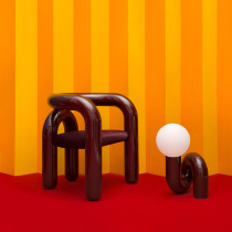 Nordic Modern Light Lavish Creative GRP Profiled Arc Armrest Syphon Single Sofa Chair Electroplating Casual Chair