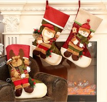 Christmas Gift Bag Candy Socks Cartoon Solid Christmas Stocking Hotel Mall Shop Window Christmas Tree Decoration Socks