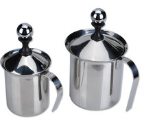 Stainless steel milk frother manual double-layer milk frother milk frother coffee milk frother thickened 800ml