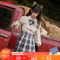 Original Mori female tribe puff sleeve long sleeve shirt fashion simple shirt academy inner top new style dress autumn