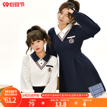 Original Mori female tribe American college style Polo collar waist thin skirt girlfriend dress three-piece set summer