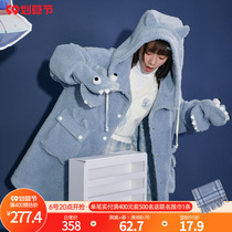 Original Mori female tribe funny sweatshirt hood mid-length personality lamb down jacket winter wear 2021 new model