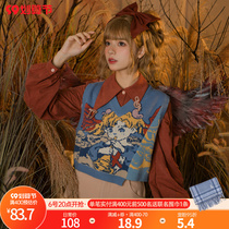 Fawn Rabbit Tarot series original Mori female tribe retro dress personality irregular three-piece set set looks thin