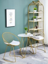 Nordic light luxury balcony small table and chair combination One table and two chairs Net Red small coffee table Leisure chair Three-piece outdoor courtyard