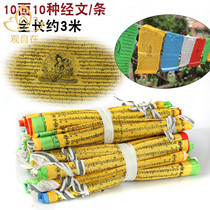 Thousand hundred wisdom scriptures family portrait 10 kinds of scriptures Tibet five-color silk flag Tibetan style flag Longda