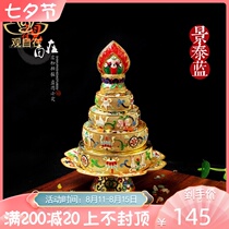 Tibetan Cloisonne gold silk manza plate supplies Manda plate Mancha Luo repair plate diameter 12 cm small