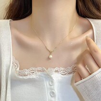 Caring Koko fashion unique design rope knot pearl pendant necklace French style light extravagant and delicate 100 hitch necklace