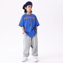 EDDY Original Spring Summer Children Street Dance Performance Dance Suit T-shirt Pure Cotton Short Sleeve Hip Hop Sports Bboy Trend