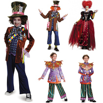 Halloween Alice in Wonderland Dark Crazy Hat Gentleman Red Peach Queen Dress Dark King Costume