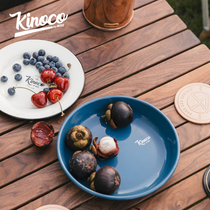  Kinoco outdoor outdoor picnic retro enamel plate ins wind decorative fruit plate Snack dessert plate Tea plate