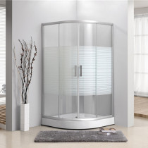 Arc sector simple shower room with base 2-sided tempered glass sliding door dry and wet separation screen bathroom partition home