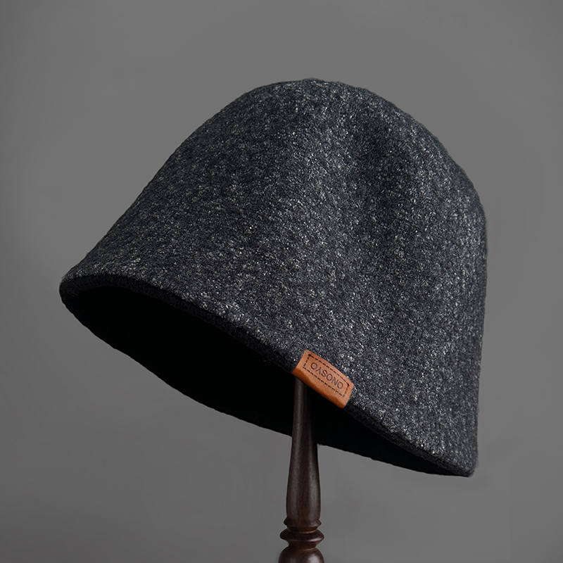 小野商両面メリノウール 100% 帽子女性の帽子秋と冬の漁師の帽子メンズ暖かい耳の保護大きな頭