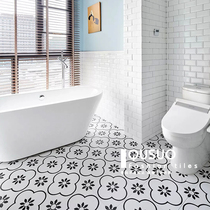 Anecdotics brief black and white small flower brick toilet bathroom toilet flower slice parquet tile kitchen Balcony Wall floor tiles