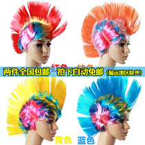  Halloween Masquerade party performance Christmas colored wig Cock wig props Chicken crown colored hair