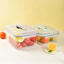 4 5 liters 6 liters super large tempered heat-resistant glass kimchi box sealed box household storage rectangular fresh-keeping box