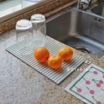 Kitchen drain pad foldable placemat countertop heat pad can be hung and drained easy to clean tableware fruits and vegetables