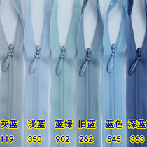 Six kinds of blue YKK zipper silk invisible closed 25cm-60cm dress wide leg pants