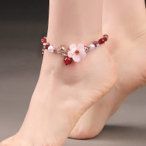 Loulan Inn Foot Chain Womens Sexy Hanfu Ancient Anklet Retro Foot Chain Foot Chain Flower Foot Decoration Mori Summer