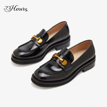 73hours women shoes 2022 Chun-style shoes womens thick bottom small leather shoes womens small crowd design Inn womens single shoes