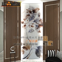 Customized modern simple carved silver foil tempered art glass porch living room bedroom TV decoration background wall