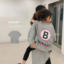 Chen Chenma Children Summer Leisure Fluorescent Powder Printed T-shirt Girl With Long Loose Blouse