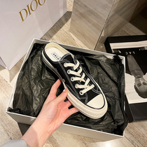 Lazy Baotou Seoul Converse Les half slippers womens summer flat outside wearing canvas shoes womens versatile leisure pedal