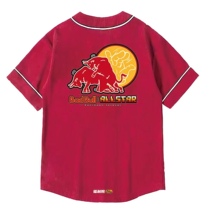 Soulstyle Baseball Couple American Red Short-sleeved Small-sleeved Lap Round-collar Memorial Shirt