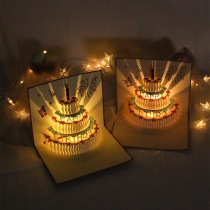 Miss Card Music Light Three-dimensional Cake Birthday Card Wish Handwritten Send Girlfriend Teacher Blessing