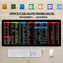 Shortcut MOUSE pad Oversized DESIGN OFFICE SOFTWARE CADOFFICEPSPPTWORDEXCEL DESK pad