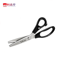 Lida line flower tooth shears Large medium and small triangle (arc)shears Tailor pattern shears Plastic handle Stainless steel dog tooth shears
