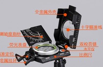 Outdoor American multi-function K4074 slope slope meter Metal luminous compass Compass North pointer