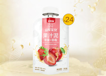 Beinmei Champion Baby 90g apple strawberry Blueberry Sweet orange juice puree baby auxiliary snacks*24 bags