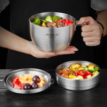 304 stainless steel double-layer student instant noodle bowl with lid thick Bento soup box office workers portable insulated lunch box bucket