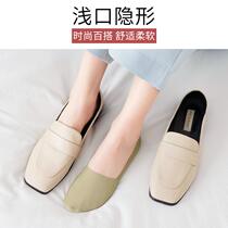 Socks Children Short Sox Shallow Mouth Ship Socks Pure Cotton Full Cotton Lady Socks Bottom Silicone Anti Slip Invisible Socks Spring Summer Thin