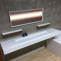 Matte White invisible water basin artificial stone wall wash basin washbasin bathroom customization
